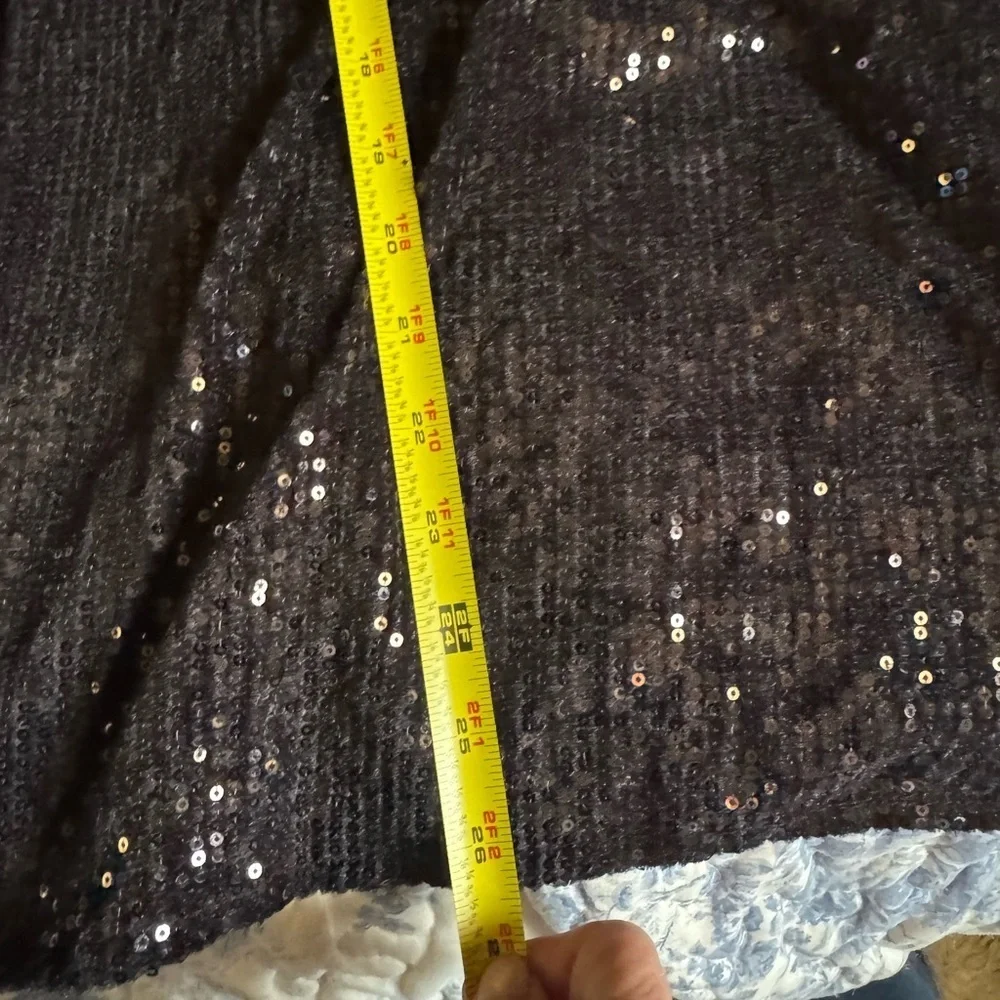 Plus Black Sequin Open Cardigan